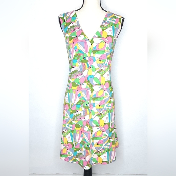 Flora Bea Nyc Livie Butterfly Colorful Stretchy Mini Sleeveless Dress Size L - Picture 2 of 12